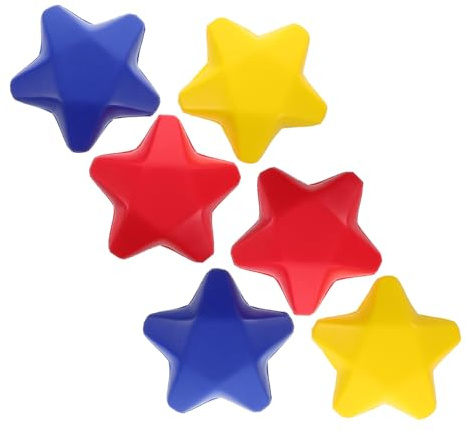 Vaguelly Stern Stressball 6 Stück Pu Weich Stressabbau Kinder Erwachsene Handmuskeltraining Klassenzimmer Büro Spielzeug