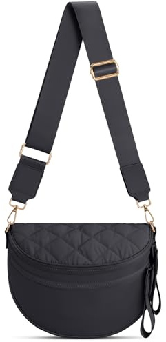 oscaurt Umhängetasche Damen Puffer Bauchtasche Damen Crossbody Bag Stylisch Handtasche Wasserdichte Moon Bag mit Breiten Schulterriemen Geschenke für Frauen