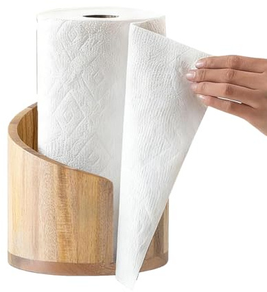Soporte de Madera para Rollos de Papel,Dispensador De Servilletas Estante para Baño - Porta Rollos para Organizar Rollo De Cocina - para Cocina, Mesa de Comedor, Gabinete, Estante de Estilo