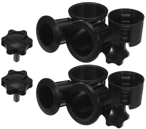 GATHINESS 12 Pièces Cache Pied Parasol en Plastique Noir, Solution de Stabilité Améliorée et Facile à Installer pour Parasol et Table de Patio en Extérieur