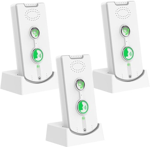 CTRLZS Wireless 2-Way Intercom System for Home for House with Rechargeable Battery, Volume and Ringtones Adjustment 3-Pack W