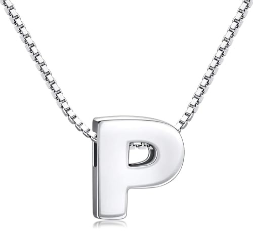 Candyfancy - Buchstaben Kette - Buchstabenkette Kette mit Buchstabenanhänger Silber Halskette Kettenanhänger Initialen Silberkette Damen 925 A-Z