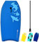 RELAX4LIFE Schwimmbrett tragbar, Schwimmboard mit Halteleine, Rutschfestes Surfbrett für Kinder & Erwachsene, Surfboard bis 55 kg belastbar, Bodyboard Shortboard, 97 x 47 x 5,5cm, XPE HDPE (Blau-M)