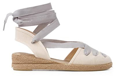 Pisamonas Goyesca Wedge Espadriller Med Band Size 38 Color Ljusgrå