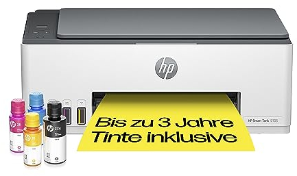 HP Smart Tank 5105 3-in-1 Multifunktionsdrucker (WLAN; Mobiles Drucken) – 3 Jahre Tinte inklusive, 3 Jahre Garantie, großer Tintentank, hohe Reichweite, Drucken in hoher Qualität