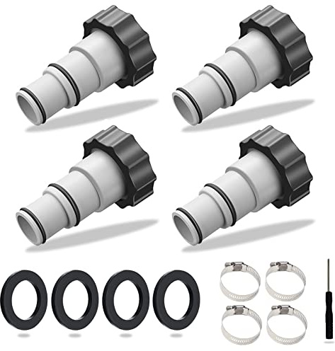 DAZZTIME 4PCS Schlauchadapter für Pumpe,Pool Schlauch Adapter Set,Poolschlauch Adapter,Pool Adapter,Pool-Schlauch Anschluss,Schlauchadapter für Pumpe,Pool Zubehör,Schlauchadapter Pool