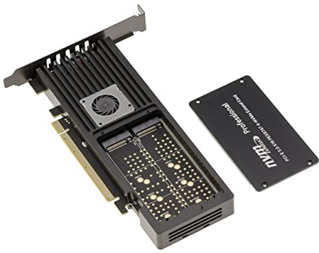 KALEA-INFORMATIQUE PCIe 3.0 x16 Controller-Karte für 4 M.2 NVMe SSDs mit PLX PEX8747 Chipsatz - Schutz durch belüftetes Aluminiumgehäuse. | PCIe 4 SSD NVMe Karte mit belüfteter Aluminiumschalung