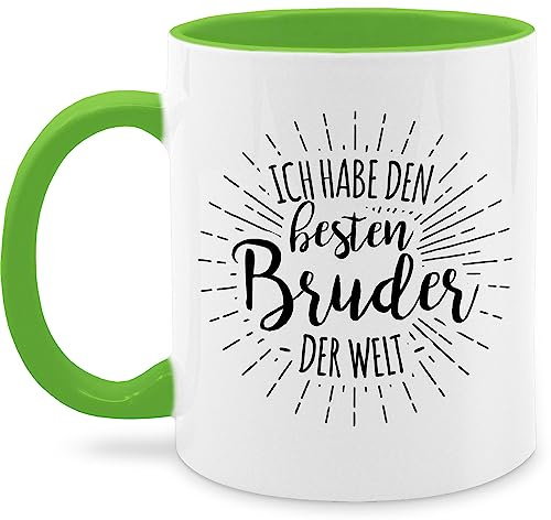 Tasse Tassen 325ml - Ich habe den besten Bruder der Welt - 325 ml - Hellgrün - bester geschenk für brüder brother häferl geschenke bruderherz beste geburtstagstasse brüderchen best
