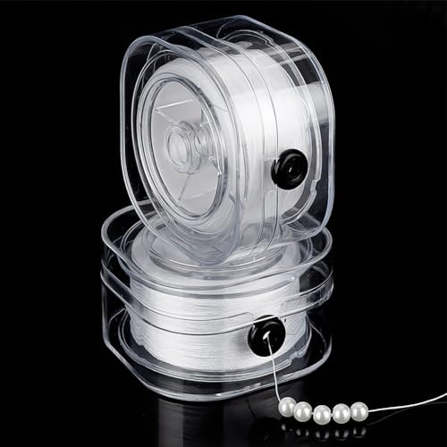 PH PandaHall 218 meter 0,2 mm sträng för armband pärltråd frö pärltråd nylon sömnad sträng med organiseringsfodral för läder sömnad pärlor smycken armband halsband tillverkning vit