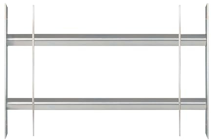 siwitec Fenstergitter inkl. Montagezubehör | Stahl roh | Einbruchschutz | Gitter | Kellerfenstersicherung | ausziehbare Fenstersicherung | 700-1050 x 300 mm