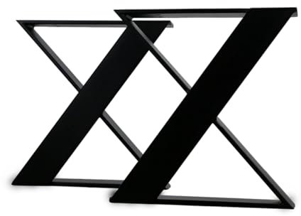 modernLOFTart Bankbeine Tischbeine - DIY Möbelfüße 80x10cm Schwarz - Moderner Industrie-Look für Ihr Wohnzimmer - Metall Industrial Tisch Bank Sitzbank Couchtisch Kufen - Breite 20cm, Höhe 42cm