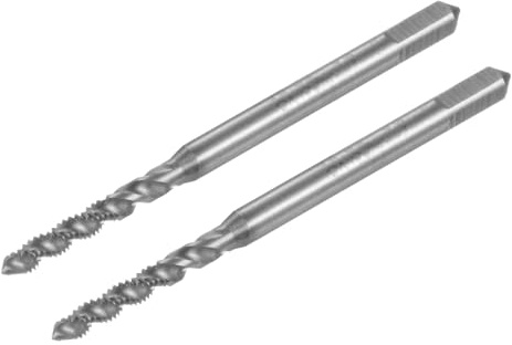 QUARKZMAN Machos de Roscar de Espiral, 2-56 UNC 2B de Acero de Alta Velocidad (HSS) sin Recubrimiento para Roscado en Fresadora de Roscas de Máquina de 3 Flautas 2 Piezas