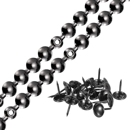 QUARKZMAN 2 Piezas de Tiras de Tachuelas para Tapicería, 1 Metro de Adornos Decorativos Brillantes para Sofá Cabecero Silla Muebles con Clavos de Tapicería (11Mm Gris)