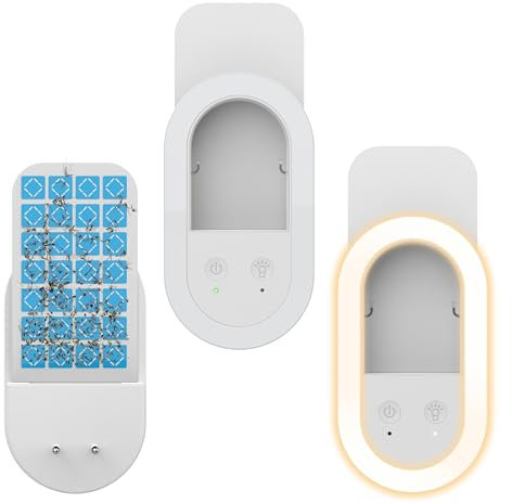 Lightswim Paquete de 2 trampas para Moscas Interiores (2 Dispositivos + 10 Tarjetas de Pegamento), luz Nocturna, matamosquitos, Trampa para Insectos voladores enchufables para Mosquitos, Moscas