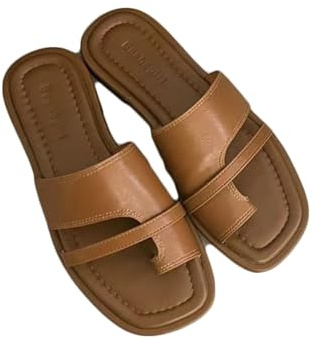Sommarfotskorrektion Flip Flops Dam, Bekväm stortå Hallux Valgus Sandal, Fritids Bunion Splints Sandal, För Bunion Corrector(Brown,40 EU)