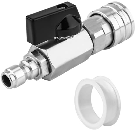 NQEUEPN Pressure Washer Ball Valve, Stainless Steel Quick Connect Ball Valve 1/4 Inch High Pressure Washer Ball Valve for Power Washer Hose