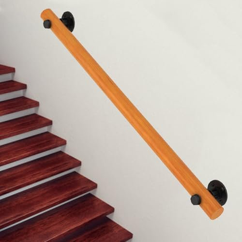 Handlauf aus Holz für Treppenhaus, 1,3 m, rutschfester Handgriff für den Innen- und Außenbereich, Wandmontage, Sicherheitsgeländer mit barrierefreiem Design