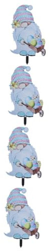 POPETPOP 4pcs Easter Gnome Stake Sign Garden Use Easter Stake Decorative Garden Ornament Acrylic Material Sturdy Design