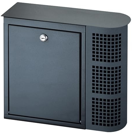 NSTVVEE Cassetta Postale da Parete, Cassette postali in Metallo da Parete con Serratura, Cassette postali da Esterno con Scomparto per giornali, per casa, Azienda, Hotel, Ufficio (Nero)