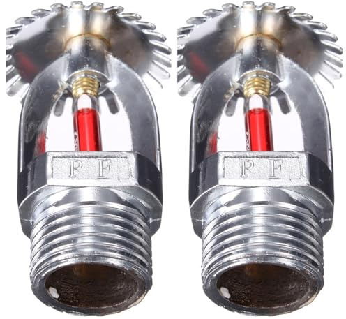 2 cabezales de aspersor contra incendios – NPT de 1,27 cm, 155 ° C (68 °C) vertical, cobre cromado, respuesta rápida K80 para fábrica, centro comercial, almacén