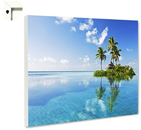 Magnettafel Pinnwand Natur Insel Südsee Palmen Größe 100 x 80 cm