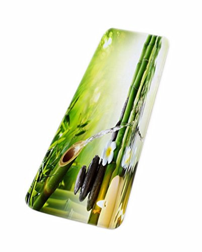 A.Monamour Badematten Badteppiche Badvorleger Yoga Zen Meditation Idee Grün Bambus Wasser Natürliche Landschaft Umweltfreundliche Druck Flanell Bad Teppiche Matten Boden Teppiche Für Schlafzimmer