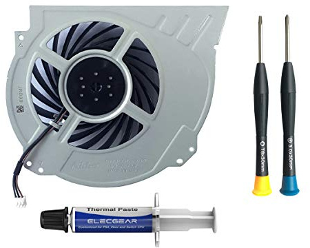 ElecGear Ventilador de Refrigeración Interno para PS4 Pro, PlayStation 4 Pro CUH-7xxx CPU Reemplazo de Enfriamiento Cooling Fan, Pasta Térmica y Kit de Herramientas de Reparación de Destornilladores