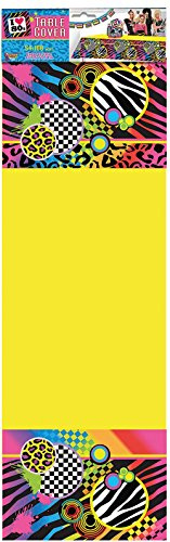 I Love 80s' Multicolor Party Tablecloth, 137 x 274 cm (Pack of 1) - Vibrant Design, Perfect Decoration for Birthdays, Celebrations, Retro Events, & More Halloween