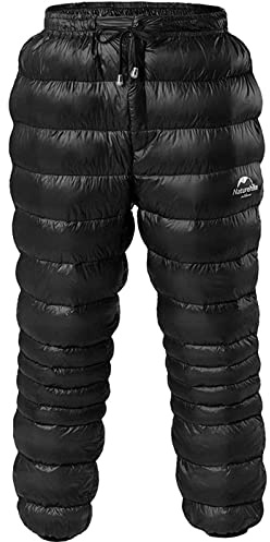 Naturehike Daunenhose Ultraleichte Winter-Thermohose Damen Herren Unisex Gänsedaunen Hose Komprimierbare Schneehose im Winter Outdoor Camping Radfahren Wandern (Schwarz XL)