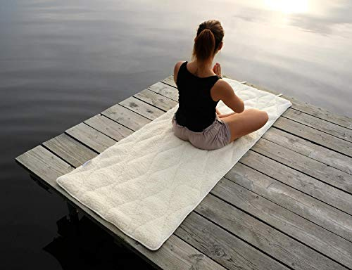 Wohnen & Accessoires Yogamatte, ÖKO Yoga Matte, Bio Gymnastikmatte aus kbT Schurwolle und KBA Baumwolle rutschfest