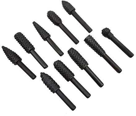 Bocotoer Holzraspel Raspel Set Feilen Bohrmaschine Schaft Werkzeug 10 TLG Set