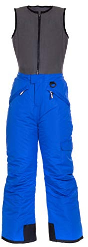 Arctic Quest Polar Fleece Water Resistant Insulated Unisex Boys and Girls Unisex Ski & Snow Bib Pants Overalls, Blue, 7/8