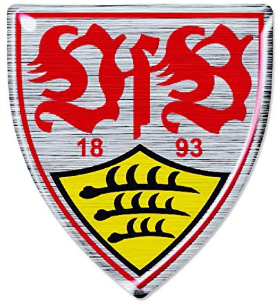 VfB Stuttgart Aufkleber - 3D Logo farbig - Sticker + Lesezeichen Wir | Autoaufkleber