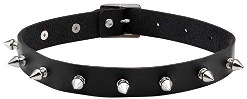 JJDreams Gothic Spikes Nieten Choker PU Lederhalsband Damen Punk Schwarz Halsreif Simple