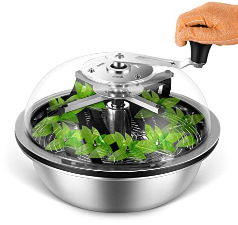 MELONFARM 13 inch Leaf Bowl Trimmer, Bowl Trimmer with Switchable Stainless Steel Blades & Clear Visibility Dome, Hand Twist Spin Cutting Bud Trimmer for Buds, Flowers, Hydroponics Plants