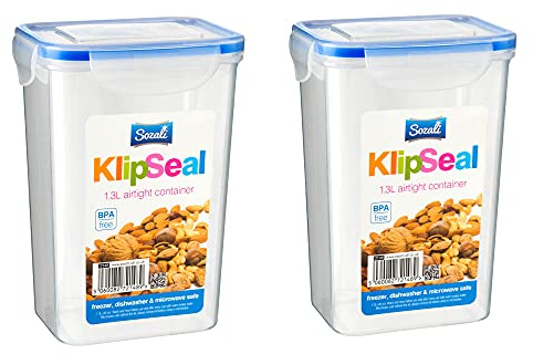 Dashmesh Onlines Minimalist Rectangular 1.3 Litre Food Storage Containers Clip Lock 100% Airtight Lids Tall Kitchen & Pantry Organization – BPA Free for Flour & Sugar