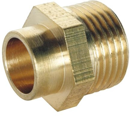 SOMATHERM FOR YOU - raccordo in ottone a saldare diritta - Male 12/17 - Per tubo di rame Ø10 - Borsa di 2 pezzi