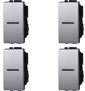 4 Pezzi Deviatore Assiale, Compatibile Con Bticino Living Light (Grigio)