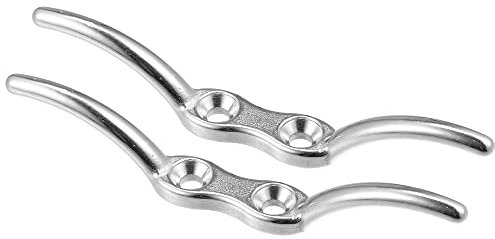 X AUTOHAUX 2Pcs 6 Inch Stainless Steel Flagpole Cleat Hook Boat Deck Cleats