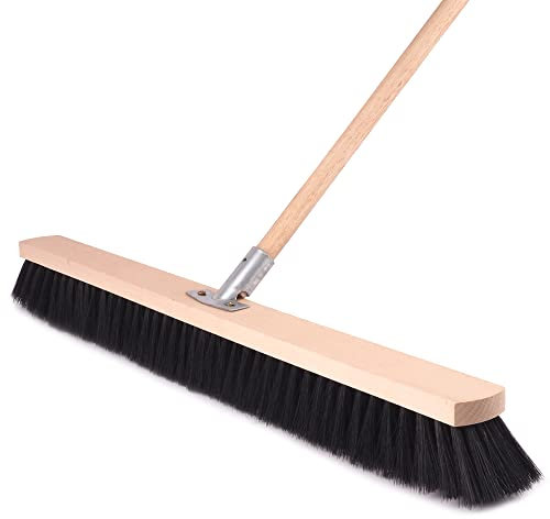 BAUSTER® Balai robuste de 800 mm - Avec manche de 120 cm - Balai de rue et jardin - Pour routes, trottoirs et intérieurs