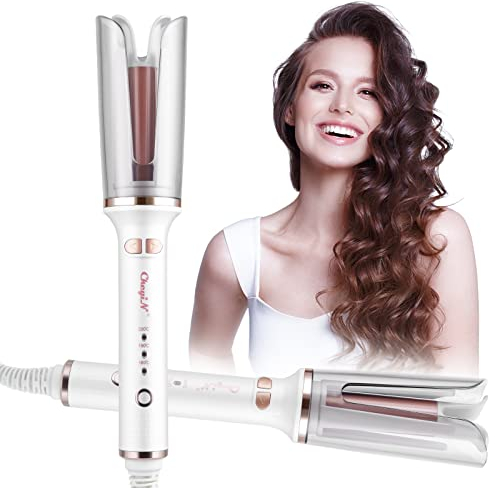 CkeyiN Rizador de Pelo Automático, Rizador Pelo, Rizador Portátil, Barril de Cerámica de Calentamiento Rápido con 3 Ajustes de Temperatura,Rizador Inteligente, Rizadores Para Cabello Medio y Largo