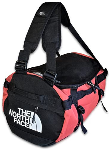 The North Face Gilman Duffel, strapazierfähige Sporttasche mit Schultergurten, Rucksack und gepolsterten seitlichen Griffen, Schwarz/Rot, Größe S, 50 l (TNF), Schwarz Rot Tandori