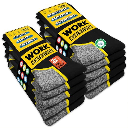 SOXCO 10 par arbetsstrumpor för män Work Socks, svart, 47-50 EU
