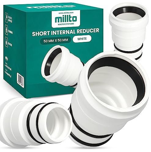 Millto™ Riduttore interno, 50 x m50 m, breve riduzione del tubo, riduttore per tubo di scarico, adattatore per tubi di scarico in PP, riduzione