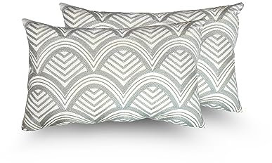 Juego de 2 Cojines 30x50cm 80% Poliéster + 20% Algodón para Sofa con Relleno Incluido Extra Suave al Tacto, Cojines Estampado Decorativo Hogar - Vieira Gris