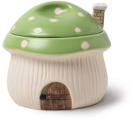 RESVUGA Cuenco de sopa de cebolla francesa con tapa, ramequín, divertido cuenco novedoso estilo casa de hongos, pasteles de lava, crema brulee, olla de huevos. Con rejillas de ventilación de