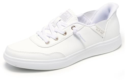 Skechers Women's Hands Free Slip-Ins Bobs Skip – B Cute Classic, White, 8
