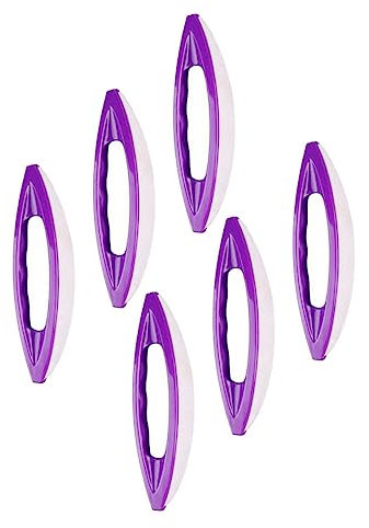 POPETPOP 6pcs Nail Art Polishing Tools Purple Sheepskin Buffing Brush for Gel Nail Waxing and Manicure Care
