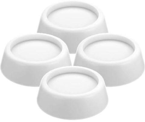 SPARES2GO Anti Vibration Rubber Feet Appliance Furniture Non Slip Shock Absorber Pads (White, Pack of 4)