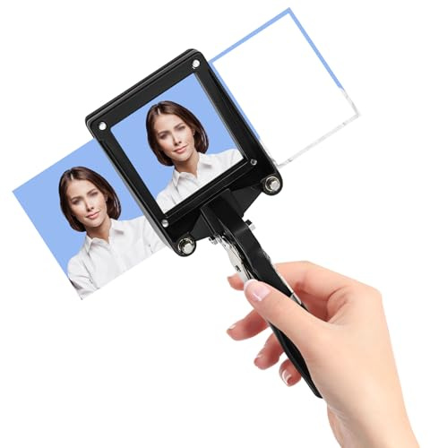 Passbildstanze, Handlicher Fotoschneider 1.4 * 1.8in Bildausstecher Präzises Schneiden Foto ID Stanzmaschine für Zuhause Büro Fotostudio